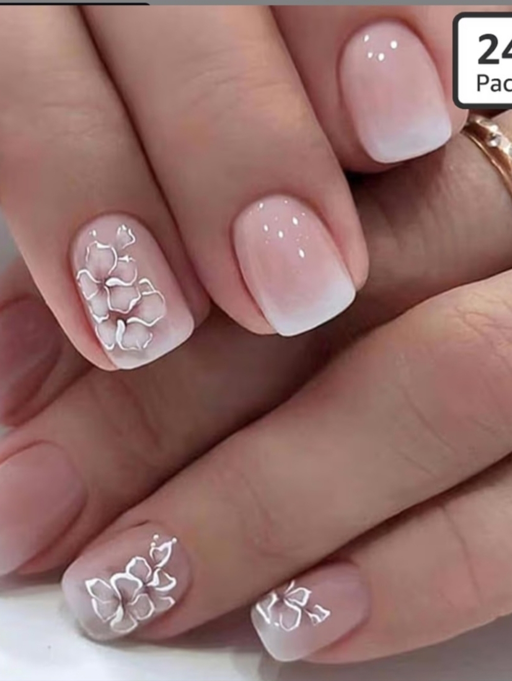 Press-On Nail Application Kit - White/Nude Press-On Nails